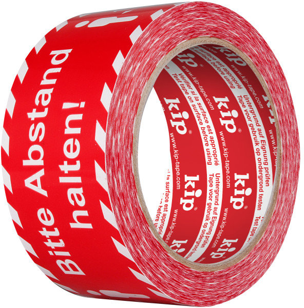 Kip 339-50 PVC Warnband "Abstand halten" rot 50mm x 66m